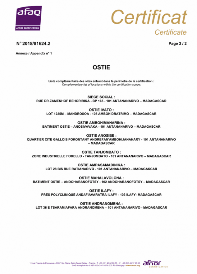 politique qualite de l'OSTIE
